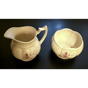 STAMPED Donegal Parian Creamer and Sugar (Irish) Porcelain Floral 7001 Rose Set